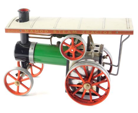 A Mamod steam traction engine TE1A, lacking spike, 17cm high. 