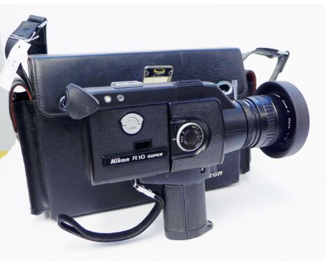 NIKON r10 super cine camera with zoom lens C Macro 1:1.4 f 7-70mm In fitted case, various filters etc