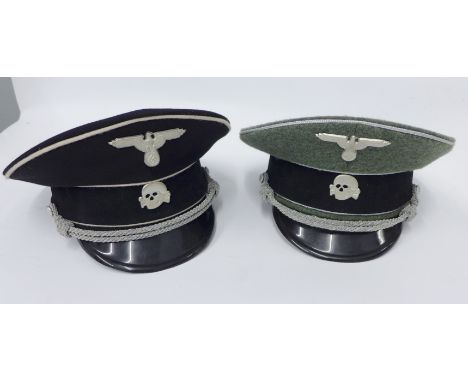 Two replica German Army hats (2)