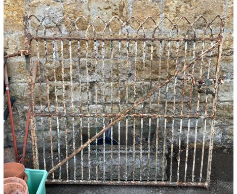 A heavy wrought iron country house garden gate, 124x122cmH 