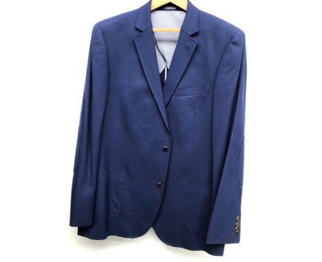 An Austin Reed navy wool blazer, size 48R, with jacket cover, together with a Gurteen jacket, size 46R 