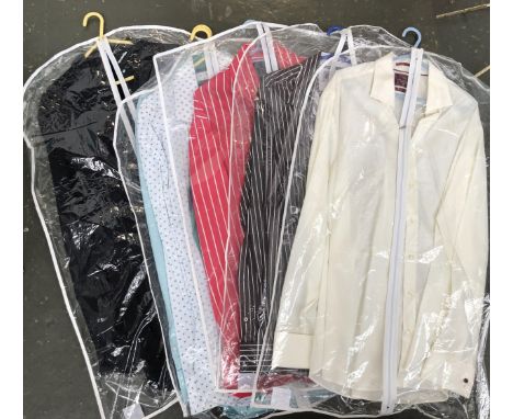A quantity of gents shirts to include M&amp;S Luxury, IVcuff.com, Curtis, TM Lewin, 17/18in collar or XL/XXL (6) 