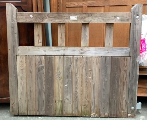 An a 4ft garden gate with associated ironwork, by AB Fencing of Cirencester, 122x108cmH 