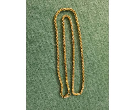9ct gold rope chain 64cm, 36g.