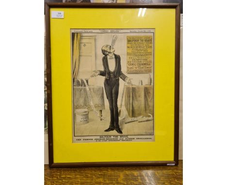 Edwardian Political print Balfour the Brave "The Famous Promise Breaker and Pledge Swallower", Gladstone 50 years of a States