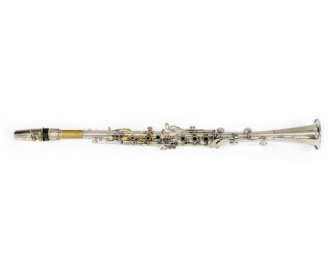 Silver plated clarinet by and stamped Paul Dupre Superior, made in USA, mouthpiece, case