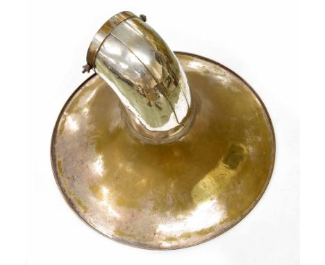 Old silver plated sousaphone bell engraved Paxman Bros, 156, Shaftesbury Avenue W.C.