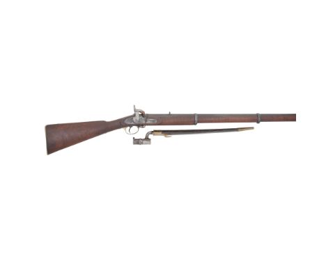 A 16-Bore Percussion 1853 Pattern Third Model Musket For India Dated 1864Of regulation pattern, with block-sighted barrel ret