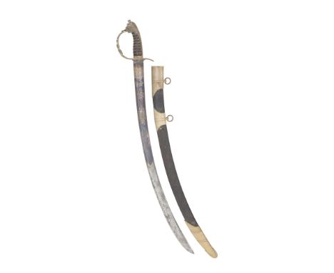 An 1803 Pattern Infantry Officer's SwordEarly 19th CenturyWith curved fullered blade etched and gilt against a blued ground o