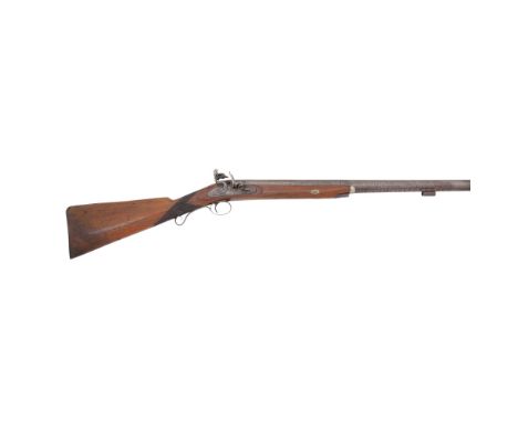 A 6-Bore Flintlock Sporting Gun Signed T. Conway, Circa 1820with rebrowned narrowly twist two-stage sighted barrel with octag