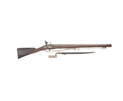 A 10-Bore Flintlock Short Land Pattern Service MusketLate 18th CenturyWith sighted barrel and plain tang, the former engraved