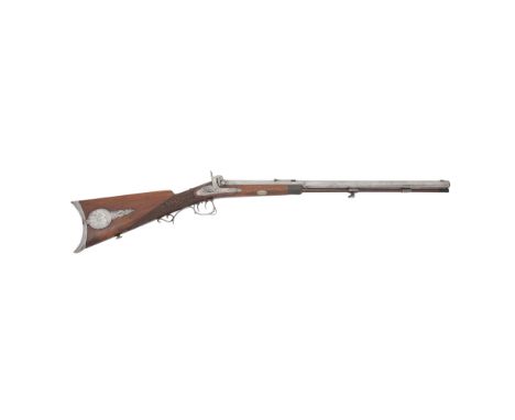A Bohemian .550 Percussion Gallery Target RifleBy W. Math: Mach In Prag, Mid-19th CenturyWith heavy two-stage sighted barrel 