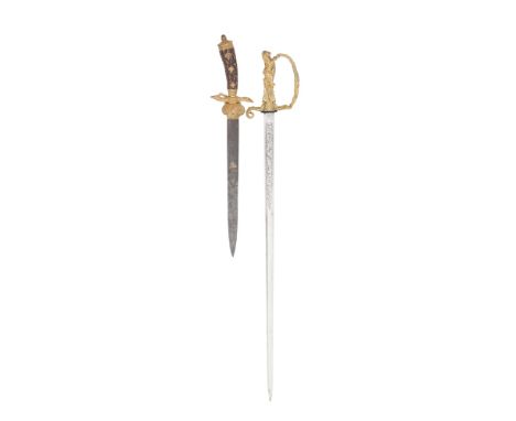 A Prussian Hunting Hanger, And A Continental Ormolu-Hilted SwordThe First Late 19th CenturyThe first with single-edged blade 