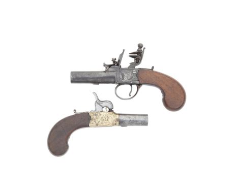 A 50-Bore Flintlock Box-Lock Pocket Pistol, And A 54-Bore Percussion Box-Lock Pocket PistolThe First Signed Salmon &amp; Co.,