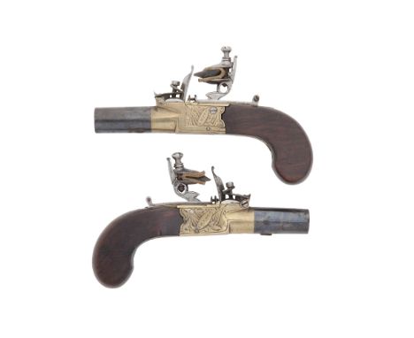 A Pair Of 50-Bore Flintlock Box-Lock Pocket PistolsSigned Smith, London, Circa 1820With turn-off barrels each retaining some 