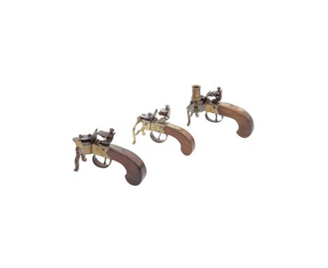 Two TinderlightersThe First Signed Wood, York, Both Early 19th CenturyOf box-lock pistol form, the first with border engraved