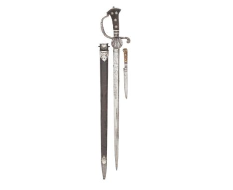 A Hunting Sword In Saxon Late 17th Century StyleWith single-edged blade double-edged at the point of flattened diamond sectio