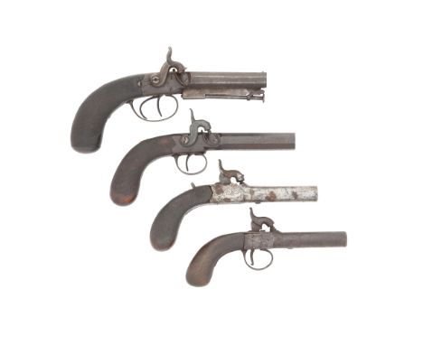 A 50-Bore Percussion D.B. Box-Lock Pistol, A 32-Bore Percussion Box-Lock Pocket Pistol, And Two Of 50-BoreThe First Signed, W