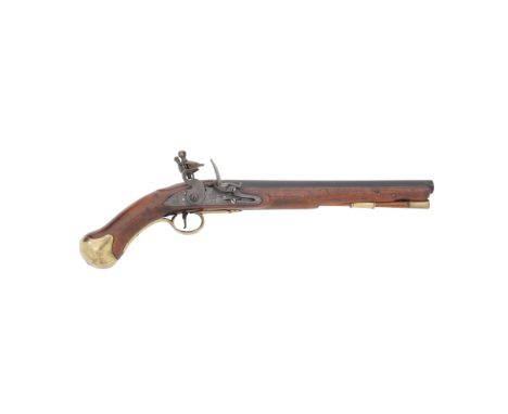A 25-Bore Flintlock 1801 Pattern Long Service PistolEarly 19th CenturyOf regulation pattern, with blackened barrel, border en