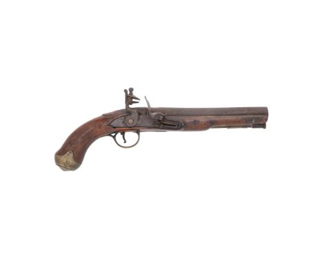 A 15-Bore Flintlock Dublin Castle Light Dragoon Service Pistol Of Second Type Late 18th CenturyWith russet barrel and tang, b