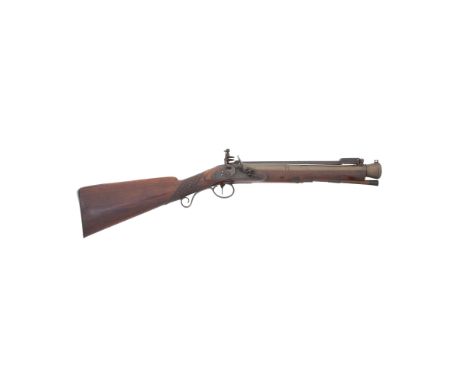 A Brass-Barrelled Flintlock Blunderbuss With Spring BayonetSigned Bass, London, Early 19th CenturyWith two-stage barrel turne
