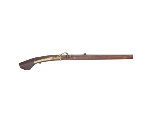 A Japanese 32-Bore Matchlock MusketEdo PeriodWith octagonal barrel (old light surface pitting) inlaid along the upper flats w