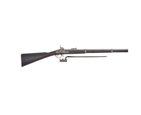 A .577 Percussion Belgian Contract 1853 Pattern Second Model Rifle MusketDated 1856Of regulation pattern, the dated border en