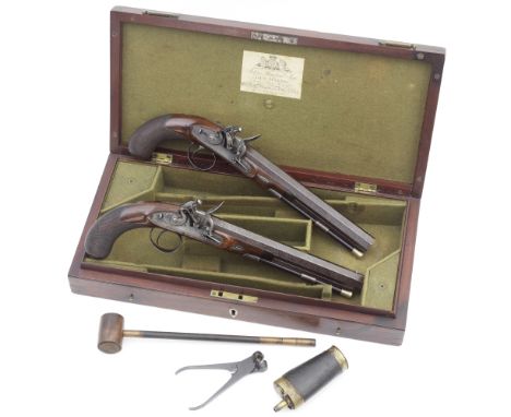 A Fine Cased Pair Of 32-Bore Flintlock Duelling PistolsBy John Manton &amp; Son, Dover Street, London, No. 6386 For 1815With 