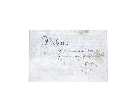 THE WILL OF EDWARD NEWTON OF GRANTHAM, GUNSMITHDated 1764The last will and testament of 'Edward Newton of Grantham in the Cou