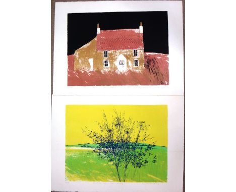 David Humphreys (b.1937), First English suite of lithographs: Sussex Downs; Norfolk Village; Summer Somerset; Dorset cottage;