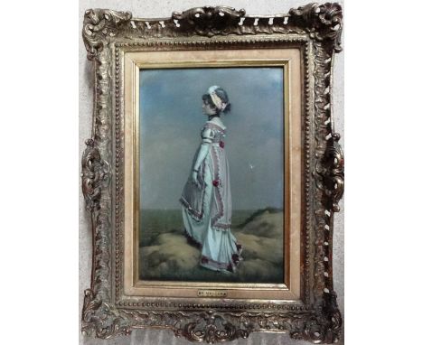 F. Muller (19th century), Looking out to sea, oil on panel, signed, 24cm x 17cm.  Illustrated

Provenance: with Frost & Reed
