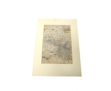 A Tiger Hunt, Kotah, India, 19th century, pencil heightened with watercolour on paper, showing a lord and his courtiers takin