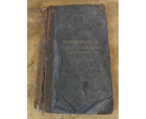 DOCUMENTS &amp; EPHEMERA - BUGLAWTON.&nbsp;1887-1909. Large Trustees Ledger for Thomas Chapman of Buglawton Estate, tenants n