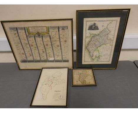 OGILBY JOHN.&nbsp;&nbsp;The Road from Carlisle to Barwick (sic) Upon Tweed. Antique hand col. eng. road map, 14" x 19", in Ho