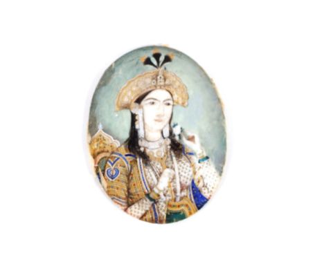 A miniature Indian portrait on ivory,&nbsp;9.3cm x 7cm