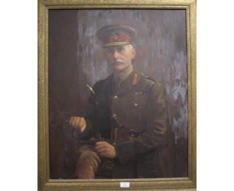 A PORTRAIT OF GEN C A WILDING CMG, R INNISKILLING FUSr.  28.1/4" x 33.1/2" Outer frame dimensions, painted over a photograph 