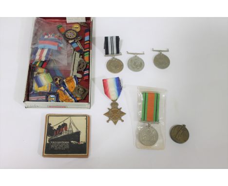 A FIRST WORLD WAR 1914-15 STAR, VICTORY MEDAL AND OTHER ITEMS. A First World War 1914-15 star named to 1786 Sepoy Fakir Khan,