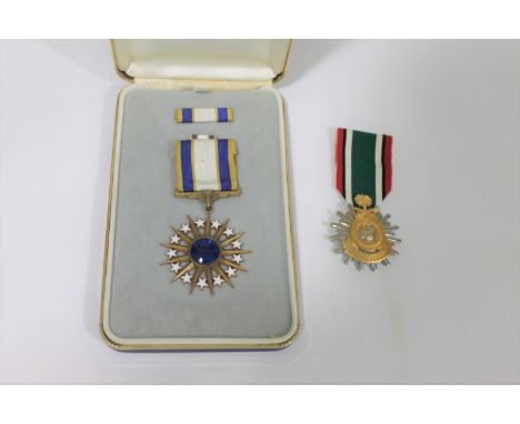 A U.S.A. AIR FORCE DISTINGUISHED SERVICE MEDAL AND ANOTHER. A U.S.S. Air Force Distinguished service medal in case of issue w