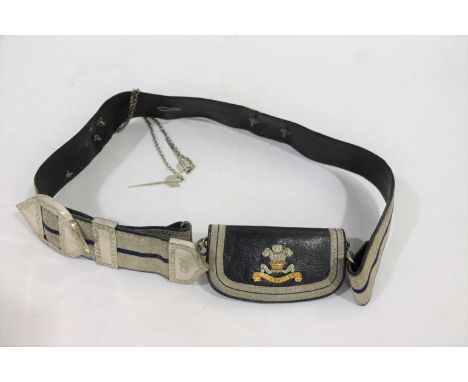 CEYLON MOUNTED RIFLES CROSSBELT &amp; POUCH &amp; VARIOUS ITEMS a Ceylon Mounted Rifles Officers Crossbelt and pouch, also wi