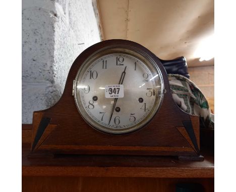 ART DECO OAK STRIKING MANTLE CLOCK