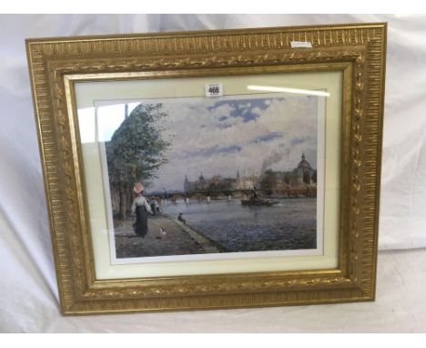HEAVY &amp; ORNATE GILT F/G PRINT OF PARIS