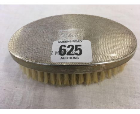 SILVER BACKED ENGINE TURNED HAIR BRUSH WITH INSCRIPTION - NICHOLAS, B#HAM 1997
