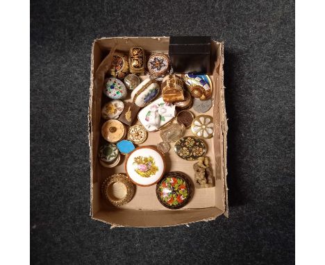 3 SMALL CARTONS OF MISC TRINKET BOXES IN METAL WOOD &amp; CERAMIC