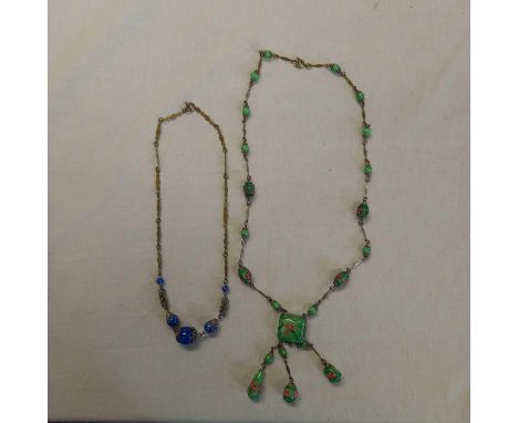 BLUE &amp; GREEN STONE NECKLACE