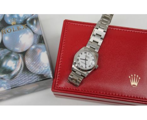 A Lady's Rolex Oyster perpetual Datejust superlative chronometer, with a white dial, Roman numerals and date aperture with a 