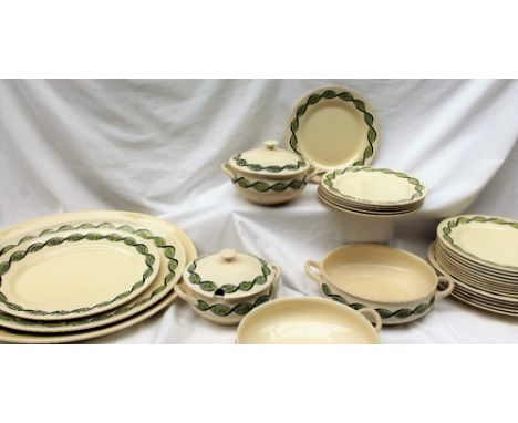 A 20th century pottery part dinner service designed by Graham Sutherland, produced in Bizarre by Clarice Cliff, Wilkinson Ltd