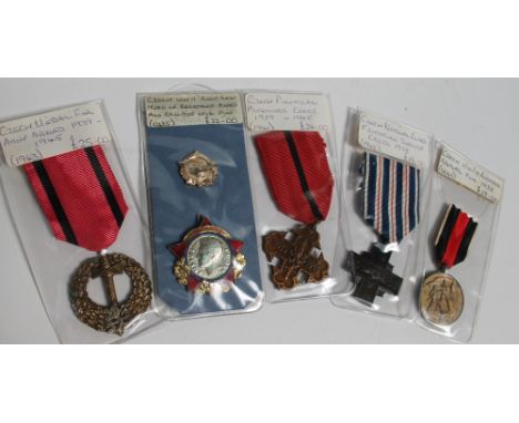 A Czech medal group, including medal for Army abroad, National Guard faithful service, Anschlauss medal, political prisoners 