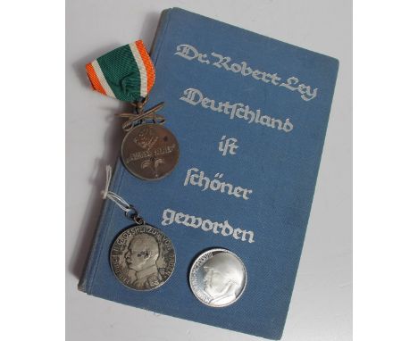 A German Baden silver medal of merit, Friedrich II, 1908-1918, together with (possibly copy) a German Indian volunteer servic