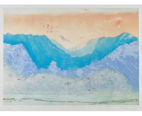 Patrick Procktor RA (1936-2003) "Kathmandu" (1970) Signed and inscribed A/P, aquatint from "The China Series", 47cm by 68.5cm