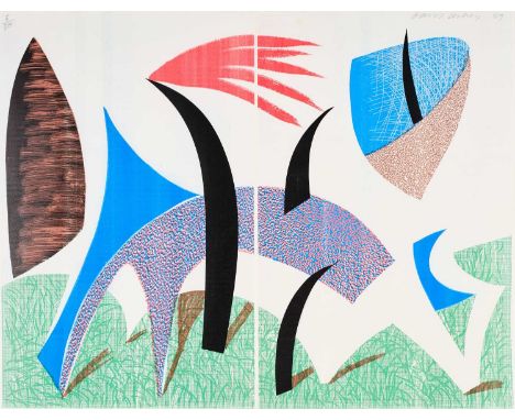 David Hockney OM, CH, RA (b.1937)  “Diptychon” (1989)  Signed and dated (19)89, numbered 6/50, homemade print, 43cm by 55cm  
